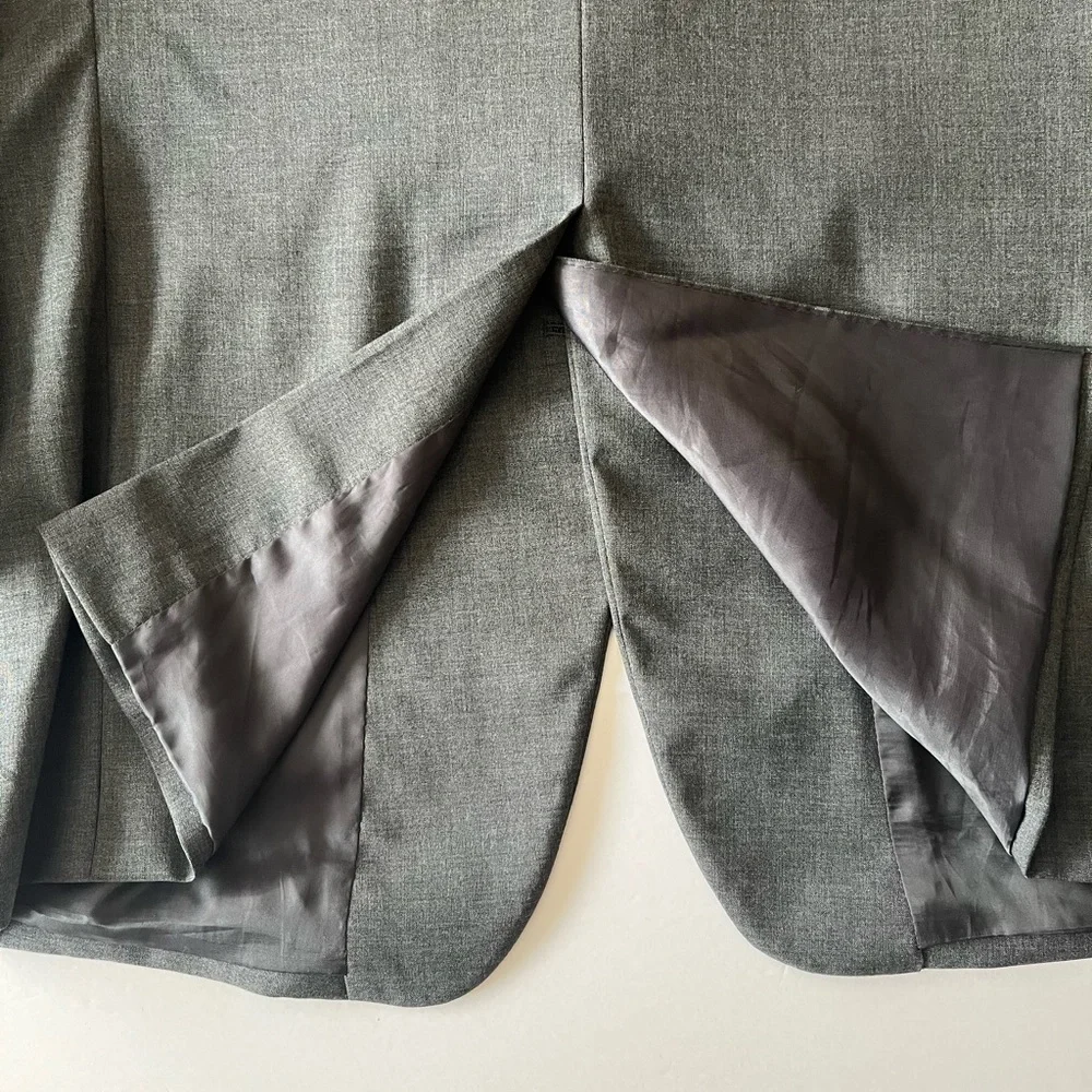 JoS. A. Bank Blazer Men's 46L Gray Sport Coat Jacket 100% Wool Lined 2 Button‎